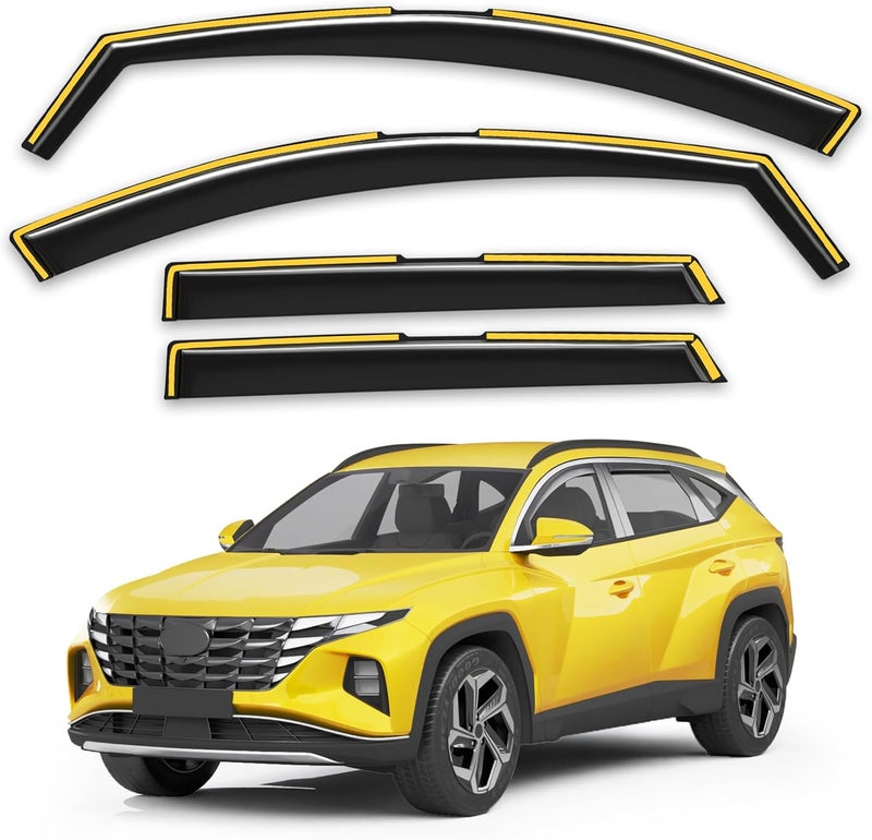 Deejecsun in-Channel Window Rain Guards Fit for Hyundai Tucson 2022 2023 2024 2025 2026 Rain Guards Extra Durable Window Deflectors Visors Vent Visors Vent Shades Car Accessories -4 pcs - Image 1